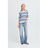b.young B.YOUNG Dame Strik BYMMORLA Knit DELLA ROBBIA BLUE ZIG ZAG