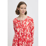b.young B.YOUNG dame kjole BYJASMINA Dress Flame Scarlett Eth Mix