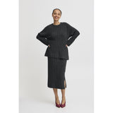 b.young B.YOUNG dame strik BYMARIANNE Restudsalg Dark grey melange
