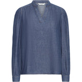 b.young B.Young dame bluse BYXKANTI Restudsalg Mid Blue Denim