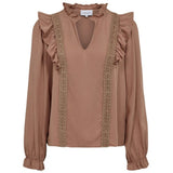 Liberté LIBERTÉ dame bluse LAURA Blouse Nougat Brown