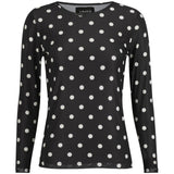 Liberté LIBERTÉ dame bluse MESH Blouse BLACK WHITE BIG DOT