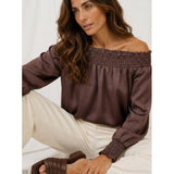 MARTA DU CHATEAU MArta du Chateau Dame Bluse MdcVerona 8943P Blouse Coffee