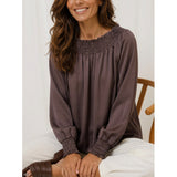 MARTA DU CHATEAU MArta du Chateau Dame Bluse MdcVerona 8943P Blouse Coffee