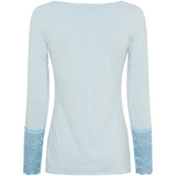 MARTA DU CHATEAU Marta Du Chateau dame bluse 11297 T-shirt long sleeves Denim Chiaro