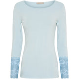 MARTA DU CHATEAU Marta Du Chateau dame bluse 11297 T-shirt long sleeves Denim Chiaro
