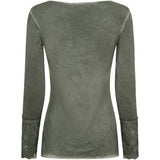 MARTA DU CHATEAU Marta Du Chateau dame bluse 11297 T-shirt long sleeves Military