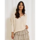 MARTA DU CHATEAU Marta Du Chateau dame strik MdcMille 18236 Restudsalg Beige