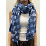 MARTA DU CHATEAU Marta du Chateau dame tørklæde MdcSaphira BA-1531 Scarf Blue