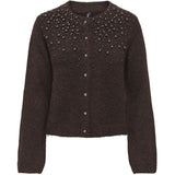 ONLY ONLY Dame Cardigan ONLMiggie Knit Coffee Bean Melange/Silver Metal Pearl