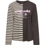 ONLY ONLY dame bluse ONLAVA Blouse Black Coffee BIRCH STRIPES/ LIGHT PINK TEXT