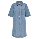ONLY ONLY dame kjole ONLASTA Dress Light Blue Denim STRIPE