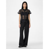 PIECES PIECES DAME BUKSER PCFALKA Pant Black White Pinstripe