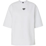PIECES PIECES DAME T-SHIRT PCMUNA T-shirt Bright White Black Embroidery