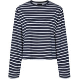 PIECES PIECES dame bluse PCFIONA Blouse Maritime Blue Bright White