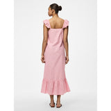 PIECES PIECES dame kjole PCAPIA Restudsalg Pink Lemonade Stripes Bright white