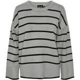 PIECES PIECES dame strik PCMATHILDE Restudsalg Medium Grey Melange BLACK