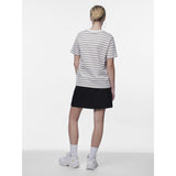 PIECES PIECES dame tee PCRIA T-shirt Silver Mink BRIGHT WHITE