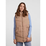 PIECES PIECES dame vest PCJAMILLA Restudsalg Silver Mink