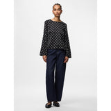 PIECES Pieces dame bluse PCJYTTA Restudsalg Black White Dots