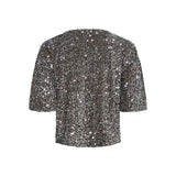 PIECES Pieces dame top PCKAM Restudsalg Morel Silver sequins