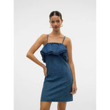 Vero Moda VERO MODA DAME KJOLE VMANNY Restudsalg Medium blue denim