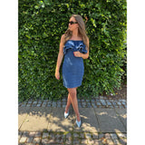 Vero Moda VERO MODA DAME KJOLE VMANNY Restudsalg Medium blue denim