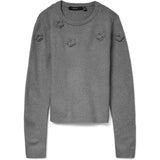 Vero Moda VERO MODA DAME STRIKTRØJE VMROSE Knit Medium grey melange