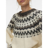 Vero Moda VERO MODA dame pullover VMJULIANA Pullover Birch Pattern CHOCLATE TORTE/SILVER MINK/BLACK