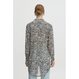 ICHI ICHI dame skjorte IHCHIFFY Restudsalg Sandshell Black Leo
