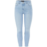 PIECES Pieces dame jeans PCDELLY Restudsalg Light Blue Denim