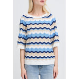 b.young B.YOUNG Dame Strik BYMMORLA Knit DELLA ROBBIA BLUE ZIG ZAG