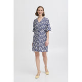 b.young B.YOUNG dame kjole BYIBINE Dress Medieval Blue Ditsy Mix