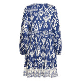 b.young B.YOUNG dame kjole BYJASMINA Dress Medieval Blue Eth Mix