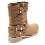 SHOES Malou dame bikerstøvler 9636A Restudsalg Camel