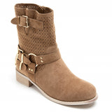 SHOES Malou dame bikerstøvler 9636A Restudsalg Camel