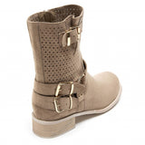 SHOES Malou dame bikerstøvler 9636A Restudsalg Khaki