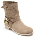 SHOES Malou dame bikerstøvler 9636A Restudsalg Khaki