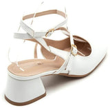 SHOES Inge dame ballerina med hæl 3214 Restudsalg White