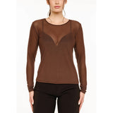 Liberté LIBERTÉ dame MESH DOT T-shirt Dark Brown