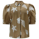 Liberté LIBERTÉ dame bluse FLORA Blouse CARAMEL BEACH EMBROIDERY