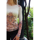 Liberté LIBERTÉ dame bluse MESH Blouse Creme paisley