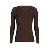 Liberté LIBERTÉ dame bluse MESH Blouse DARK BROWN BIG FLOCK DOT