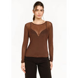 Liberté LIBERTÉ dame bluse MESH Blouse Dark Brown