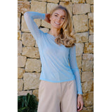 Liberté LIBERTÉ dame bluse MESH Blouse LIGHT BLUE SMALL FLOCK DOT