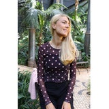 Liberté LIBERTÉ dame bluse MESH Blouse PLUM ROSE BIG DOT
