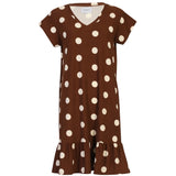 Liberté LIBERTÉ dame kjole ALMA Dress BROWN CREME DOT