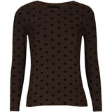 Liberté LIBERTÈ dame mesh LS Blouse DARK BROWN HEART