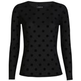 Liberté LIBERTÈ dame mesh LS Blouse black big dot