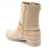 SHOES Malou dame bikerstøvler 9636A Restudsalg Beige
